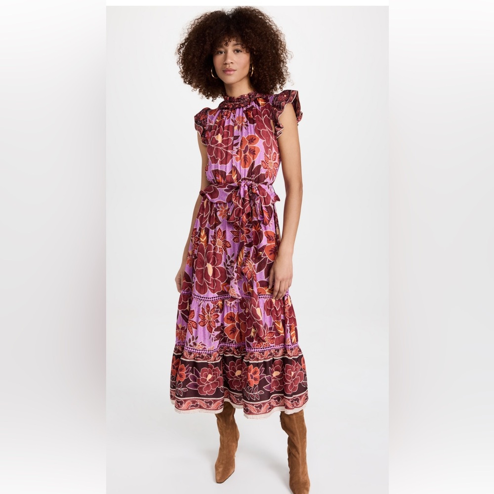 Farm Rio Sweet Floral Midi Dress, Size Small